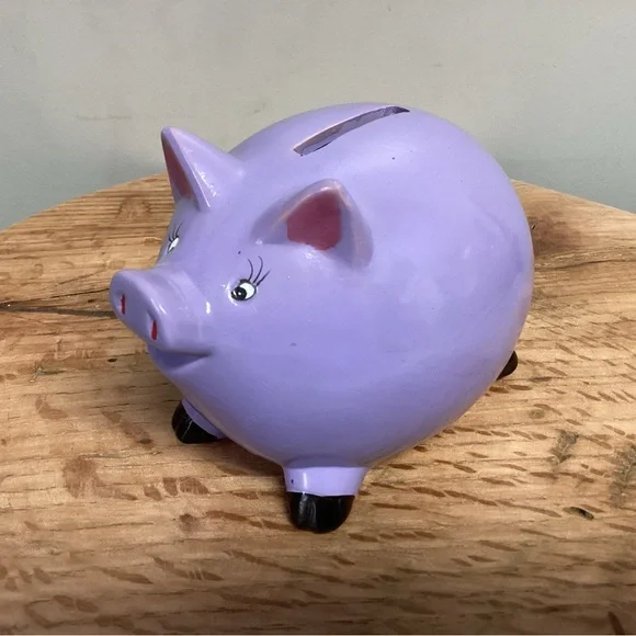 🟣 Purple Piggy Bank in Like New Condition - Cute & Colorful - Picture 3 of 15